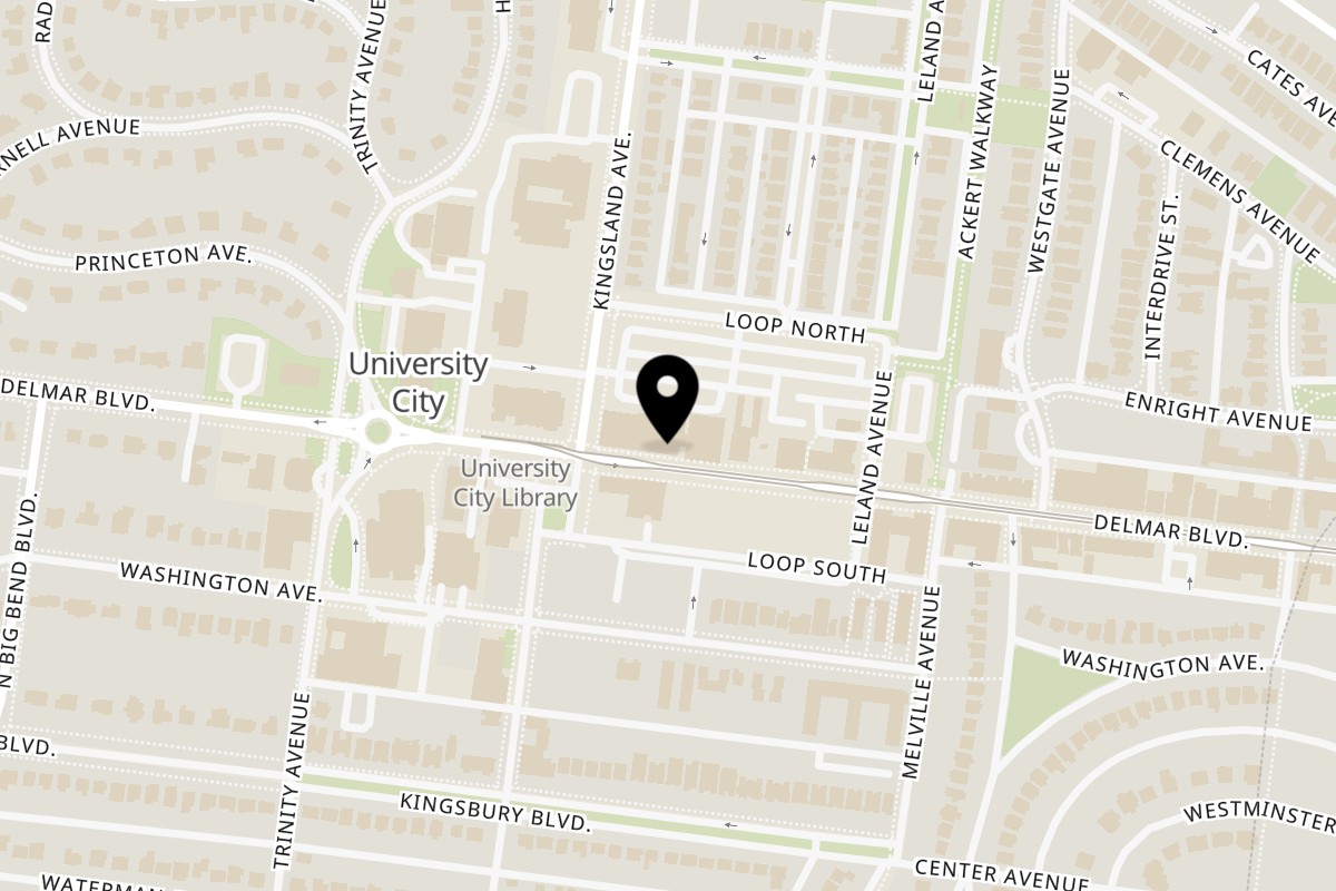 Map showing the location of Turmeric on 6679 Delmar Blvd in University City